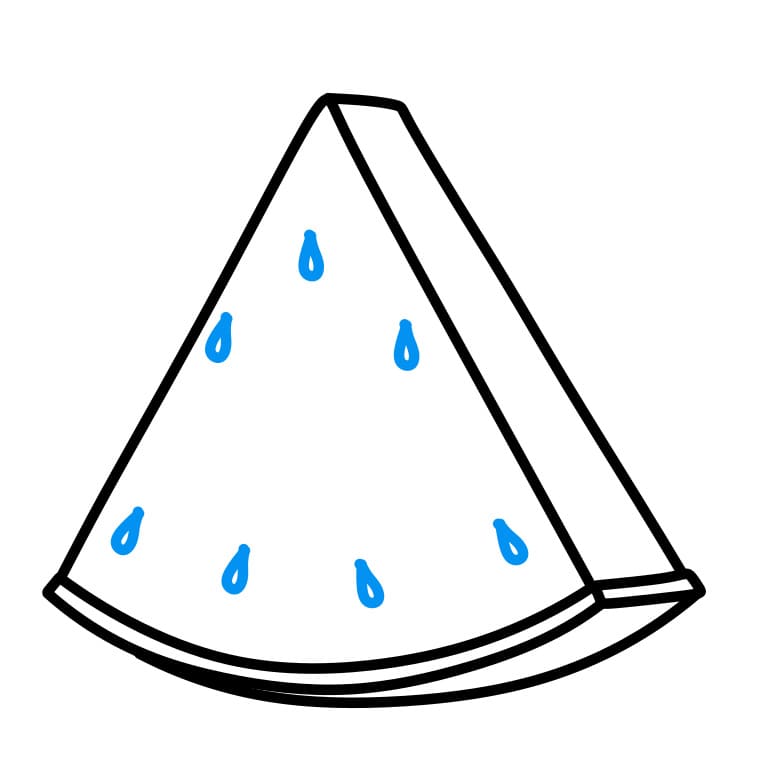 Hướng dẫn cách vẽ miếng dưa hấu thơm ngon - Bước 4