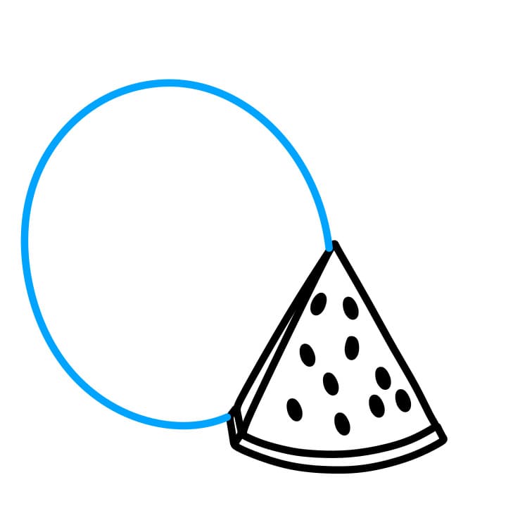 Hướng dẫn vẽ dưa hấu đơn giản cho bé - Bước 5