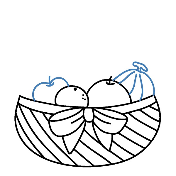 Hướng dẫn vẽ giỏ quà trái cây. - Bước 4