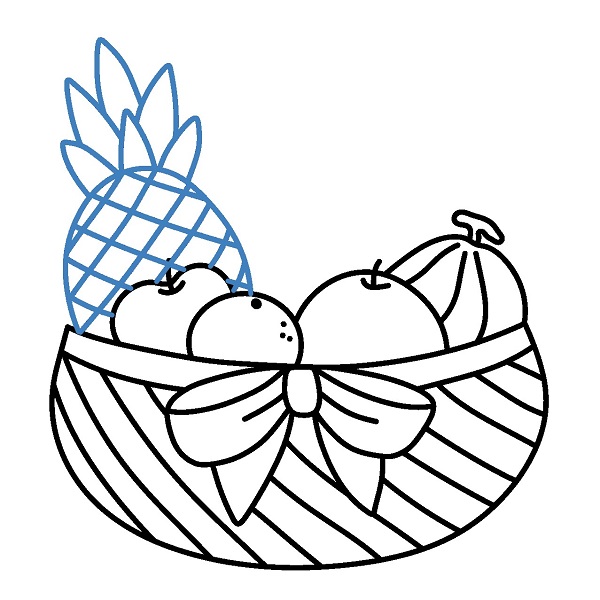 Hướng dẫn vẽ giỏ quà trái cây. - Bước 5