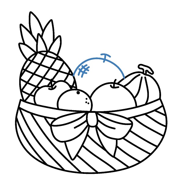 Hướng dẫn vẽ giỏ quà trái cây. - Bước 6