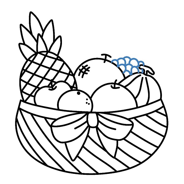 Hướng dẫn vẽ giỏ quà trái cây. - Bước 7