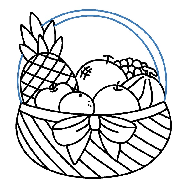 Hướng dẫn vẽ giỏ quà trái cây. - Bước 8