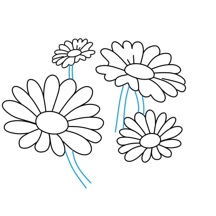 Hướng dẫn cách vẽ hoa cúc đơn giản và đẹp cho bé - Bước 4