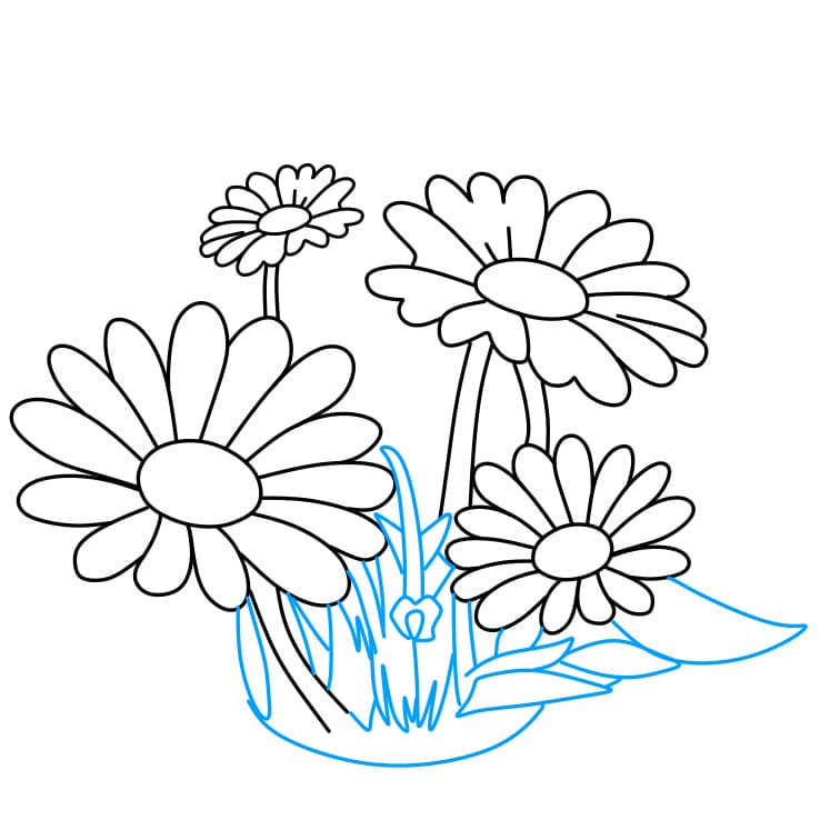 Hướng dẫn cách vẽ hoa cúc đơn giản và đẹp cho bé - Bước 5