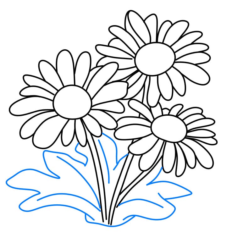 Hướng dẫn cách vẽ hoa cúc chi tiết từng bước cho bé - Bước 5