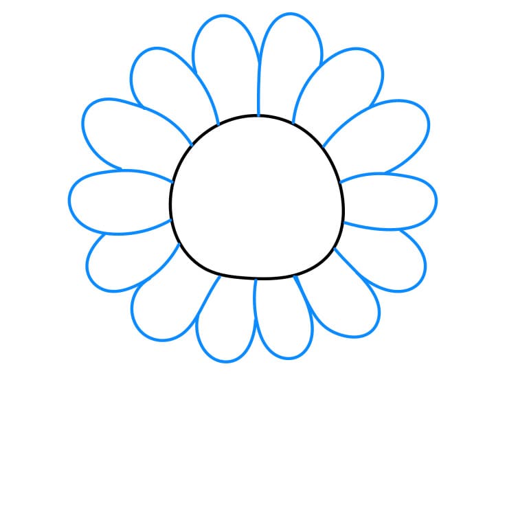 Hướng dẫn cách vẽ hoa cúc khuôn mặt dễ thương - Bước 2