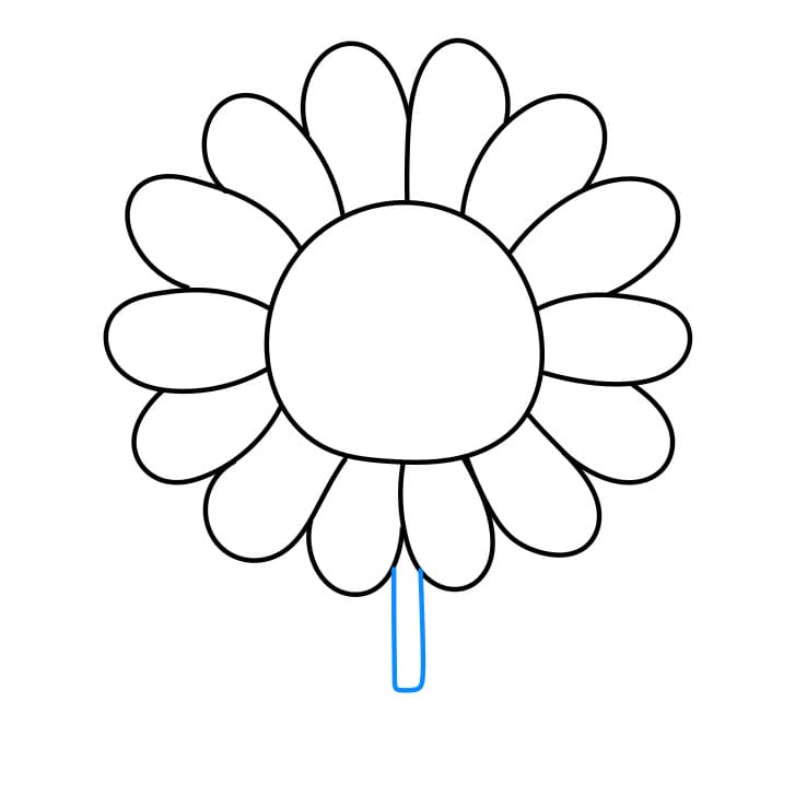 Hướng dẫn cách vẽ hoa cúc khuôn mặt dễ thương - Bước 3