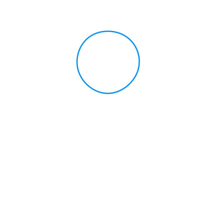 Hướng dẫn cách vẽ hoa cúc đang cười cho bé - Bước 1