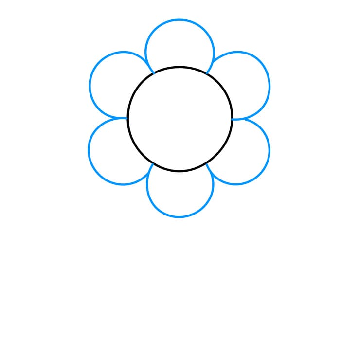 Hướng dẫn cách vẽ hoa cúc đang cười cho bé - Bước 2