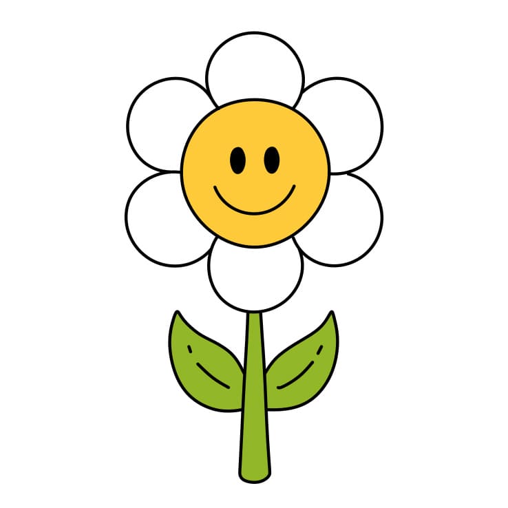 Hướng dẫn cách vẽ hoa cúc đang cười cho bé - Bước 6