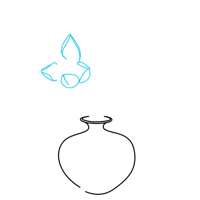 Hướng dẫn vẽ bình hoa sen đơn giản và đẹp - Bước 3