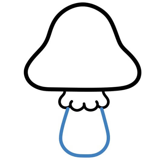 Hướng dẫn vẽ cây nấm nhỏ đơn giản. - Bước 3