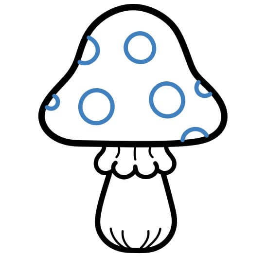 Hướng dẫn vẽ cây nấm nhỏ đơn giản. - Bước 5