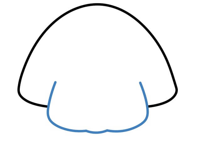 Hướng dẫn vẽ cây nấm hoạt hình đáng yêu. - Bước 2