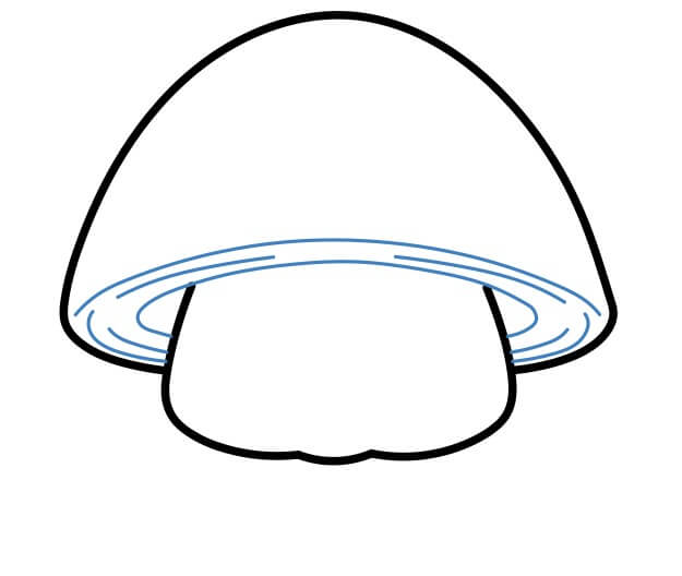 Hướng dẫn vẽ cây nấm hoạt hình đáng yêu. - Bước 3