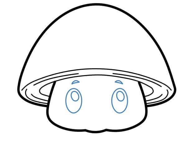Hướng dẫn vẽ cây nấm hoạt hình đáng yêu. - Bước 4