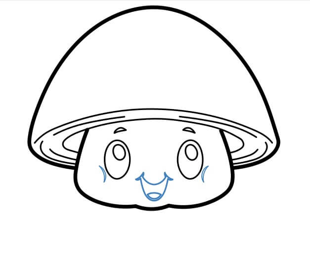 Hướng dẫn vẽ cây nấm hoạt hình đáng yêu. - Bước 5