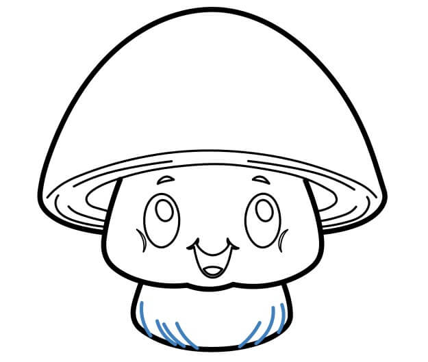 Hướng dẫn vẽ cây nấm hoạt hình đáng yêu. - Bước 7