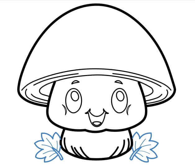 Hướng dẫn vẽ cây nấm hoạt hình đáng yêu. - Bước 8