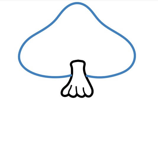 Hướng dẫn vẽ chi tiết một cây nấm lớn. - Bước 3