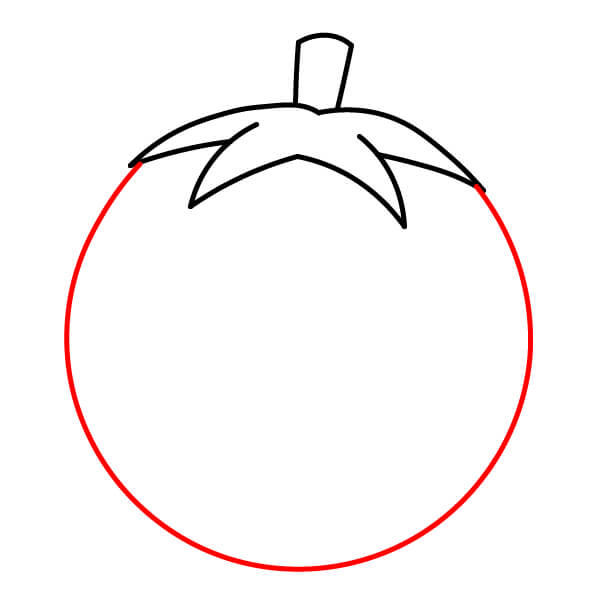 Hướng dẫn vẽ một Quả Cà Chua dễ thương từng bước một. - Bước 3
