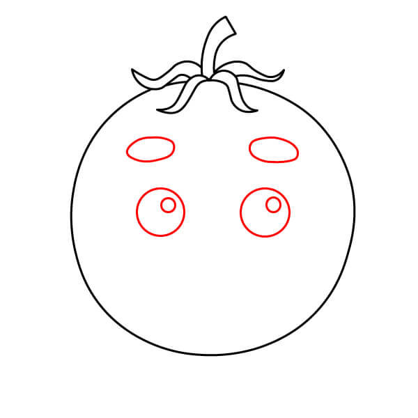 Hướng dẫn vẽ nhân vật Cà Chua cười - Bước 3