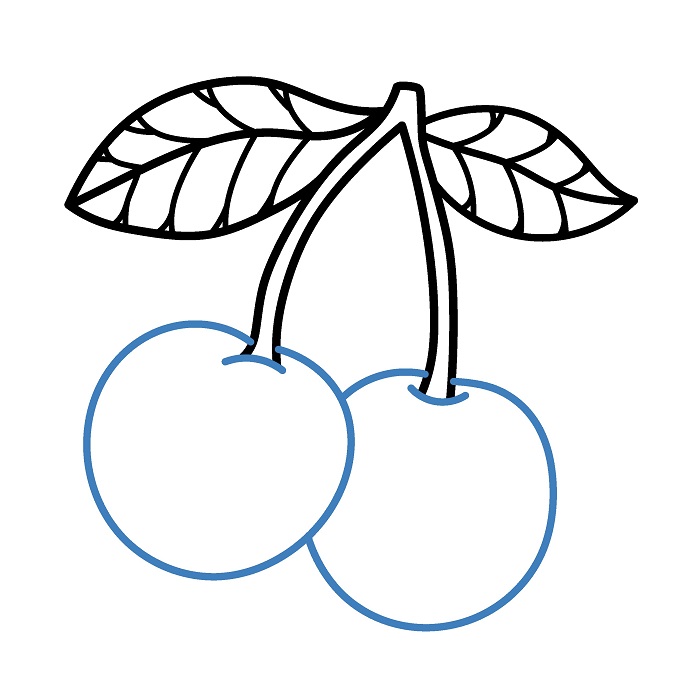 Hướng dẫn vẽ Quả Cherry cực đơn giản. - Bước 5