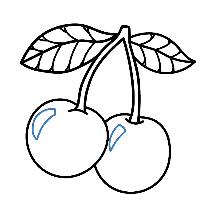 Hướng dẫn vẽ Quả Cherry cực đơn giản. - Bước 6