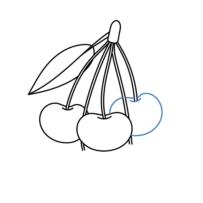 Hướng dẫn vẽ chùm Quả Cherry. - Bước 4