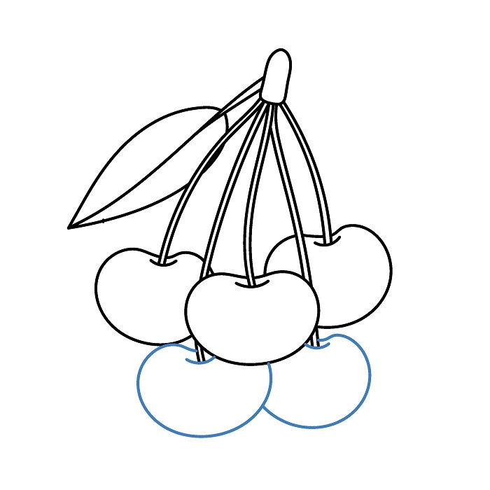 Hướng dẫn vẽ chùm Quả Cherry. - Bước 5