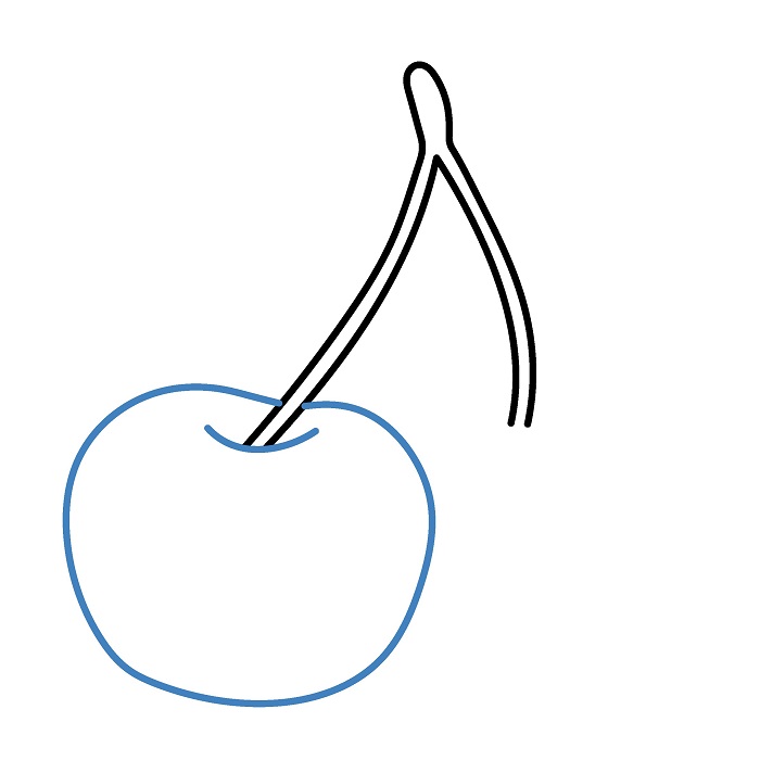 Hướng dẫn vẽ Quả Cherry hoạt hình đáng yêu. - Bước 3