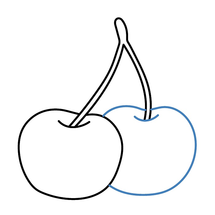 Hướng dẫn vẽ Quả Cherry hoạt hình đáng yêu. - Bước 4