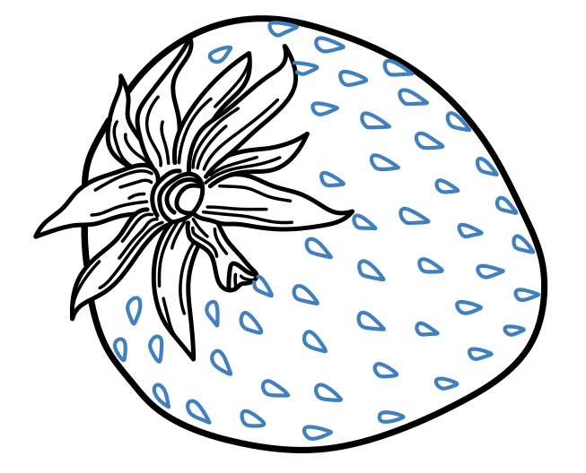 Hướng dẫn vẽ chi tiết quả dâu tây. - Bước 5