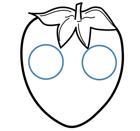 Hướng dẫn vẽ quả dâu hoạt hình đáng yêu. - Bước 5