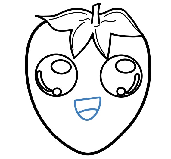 Hướng dẫn vẽ quả dâu hoạt hình đáng yêu. - Bước 6