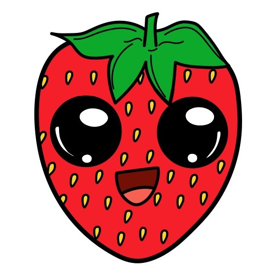 Hướng dẫn vẽ quả dâu hoạt hình đáng yêu.