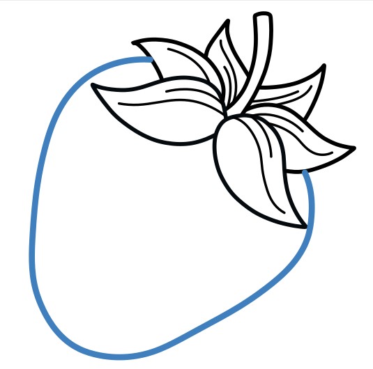 Hướng dẫn vẽ quả dâu tây đỏ mọng. - Bước 4