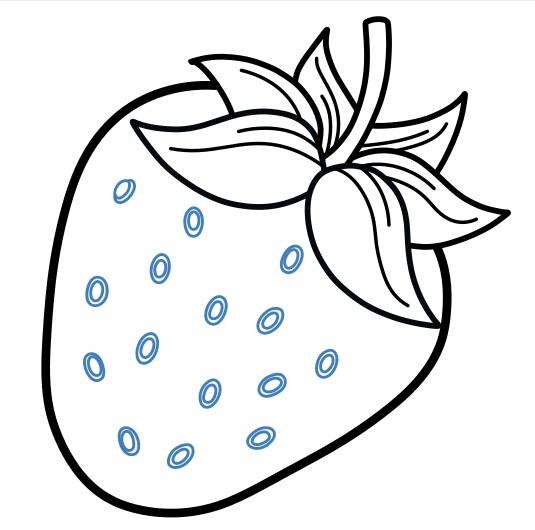 Hướng dẫn vẽ quả dâu tây đỏ mọng. - Bước 5