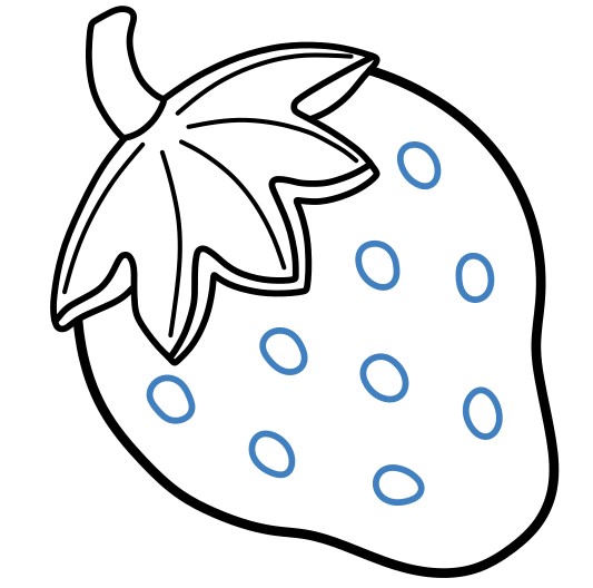 Hướng dẫn vẽ quả dâu tây đơn giản. - Bước 6