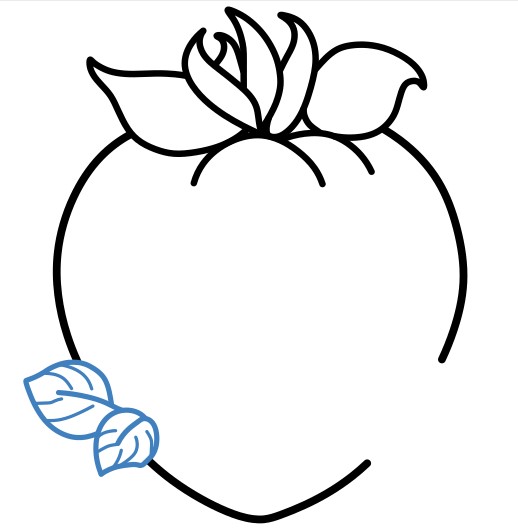 Hướng dẫn vẽ quả dâu tây hoạt hình cười vui vẻ. - Bước 4