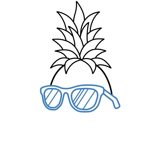 Hướng dẫn vẽ quả dứa đeo kính cực ngầu. - Bước 3