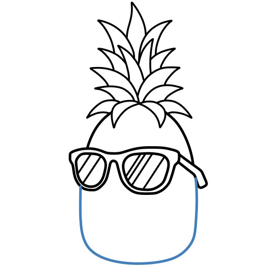 Hướng dẫn vẽ quả dứa đeo kính cực ngầu. - Bước 4