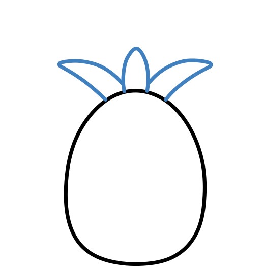 Hướng dẫn vẽ quả dứa hoạt hình đáng yêu. - Bước 2