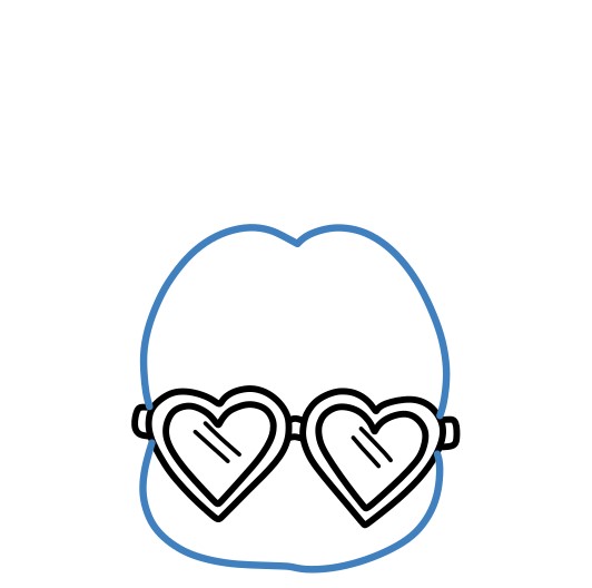 Hướng dẫn vẽ quả dứa hoạt hình đang đeo kính và cười vui vẻ. - Bước 3