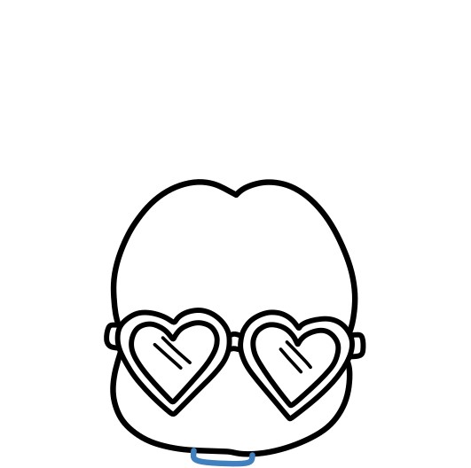 Hướng dẫn vẽ quả dứa hoạt hình đang đeo kính và cười vui vẻ. - Bước 4