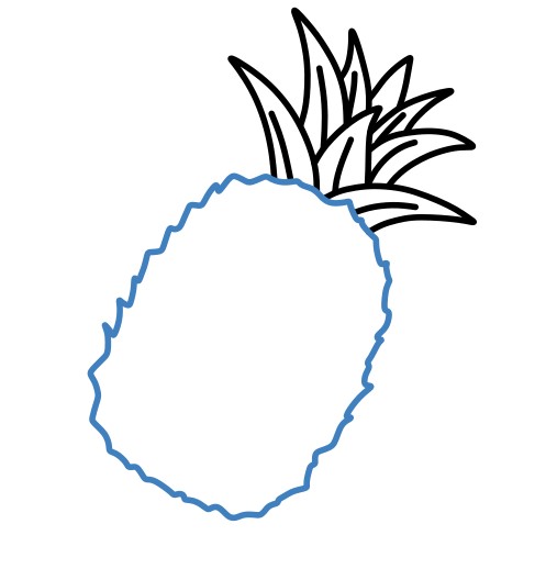 Hướng dẫn vẽ quả dứa đơn giản nhất. - Bước 2