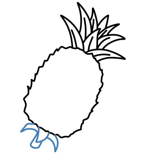 Hướng dẫn vẽ quả dứa đơn giản nhất. - Bước 3