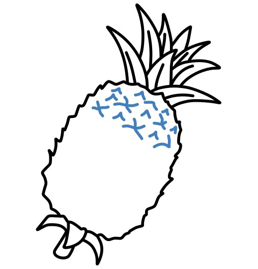 Hướng dẫn vẽ quả dứa đơn giản nhất. - Bước 4