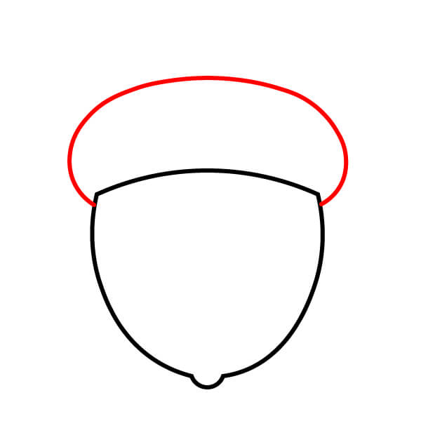 Cách vẽ Quả Sồi dễ thương cho trẻ em - Bước 2